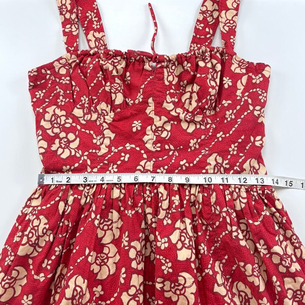 Free People Laters Baby Floral Midi Dress in Red Size XS - Picture 14 of 16